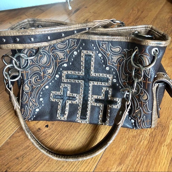 Montana West Handbags - Montana West Leather Purse Crosses